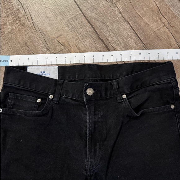 Men's Black Slim Coupe Étroite Denim Pants Size 34 - Picture 5 of 11